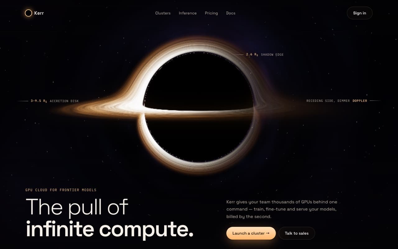 Ray-traced black hole hero (WebGL)